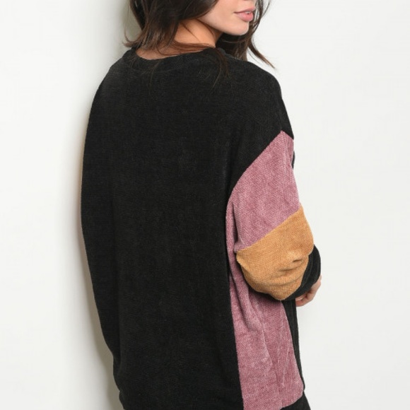 Long sleeve color block soft knit sweater - Picture 4 of 4